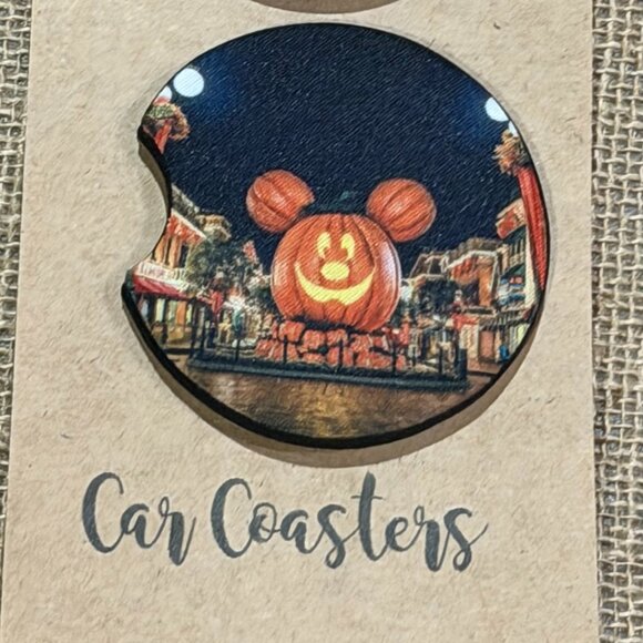Pumpkin Mouse - Sublimated Car Coasters - Picture 3 of 3